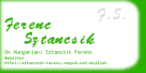 ferenc sztancsik business card